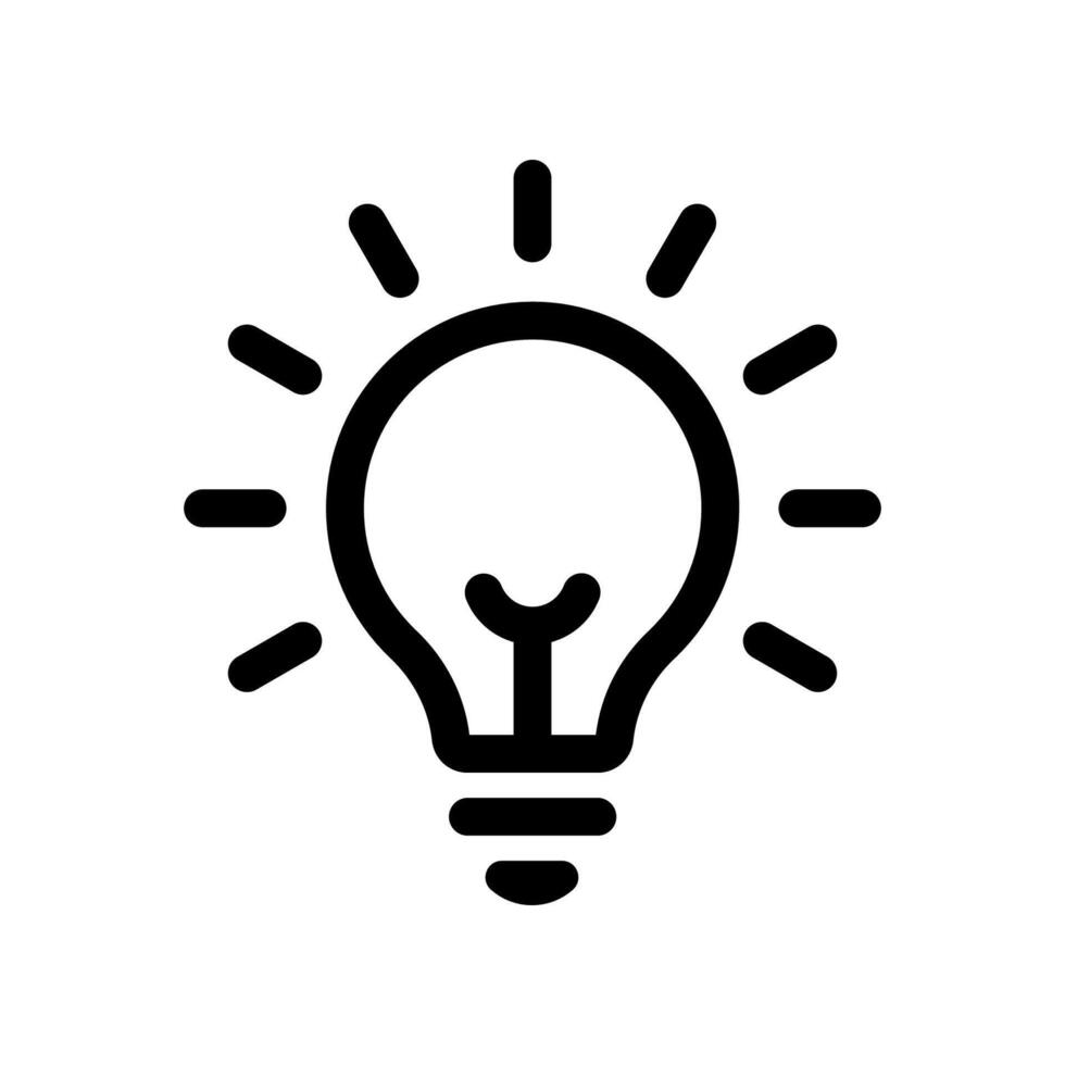 Lightbulb line icon isolated on white background. vector