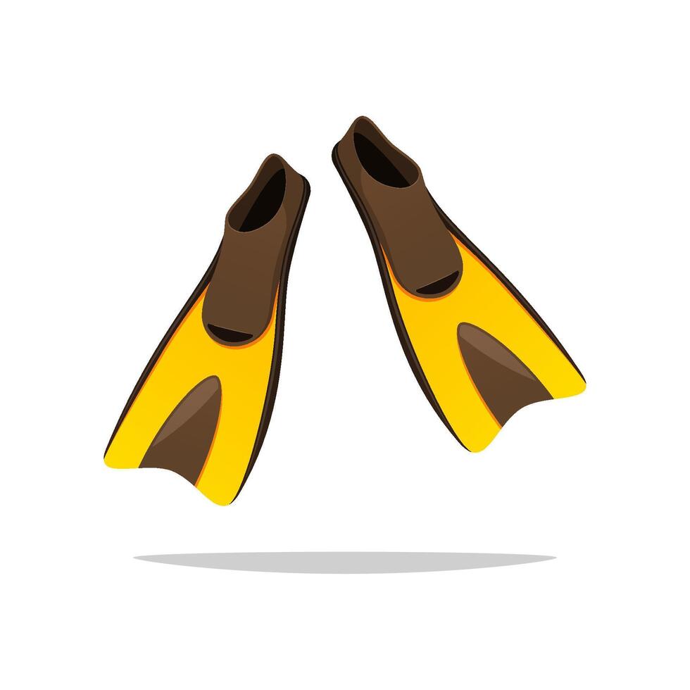 Scuba diving fins isolated on white background. vector