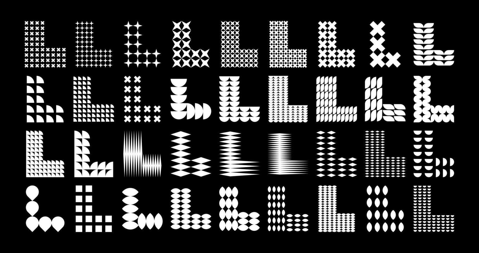 Memphis abstract letter L logo design set vector