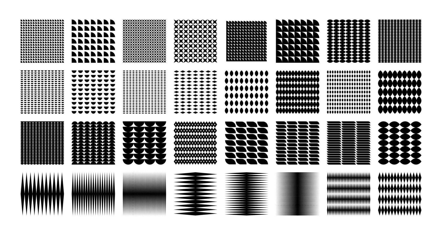 Simple basic shape abstract seamless pattern design set vector