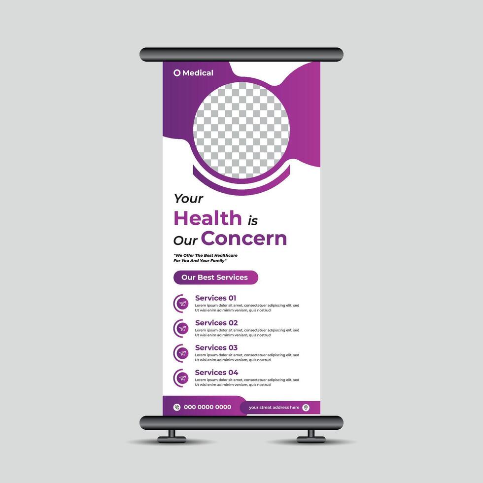 healthcare rollup banner design template vector
