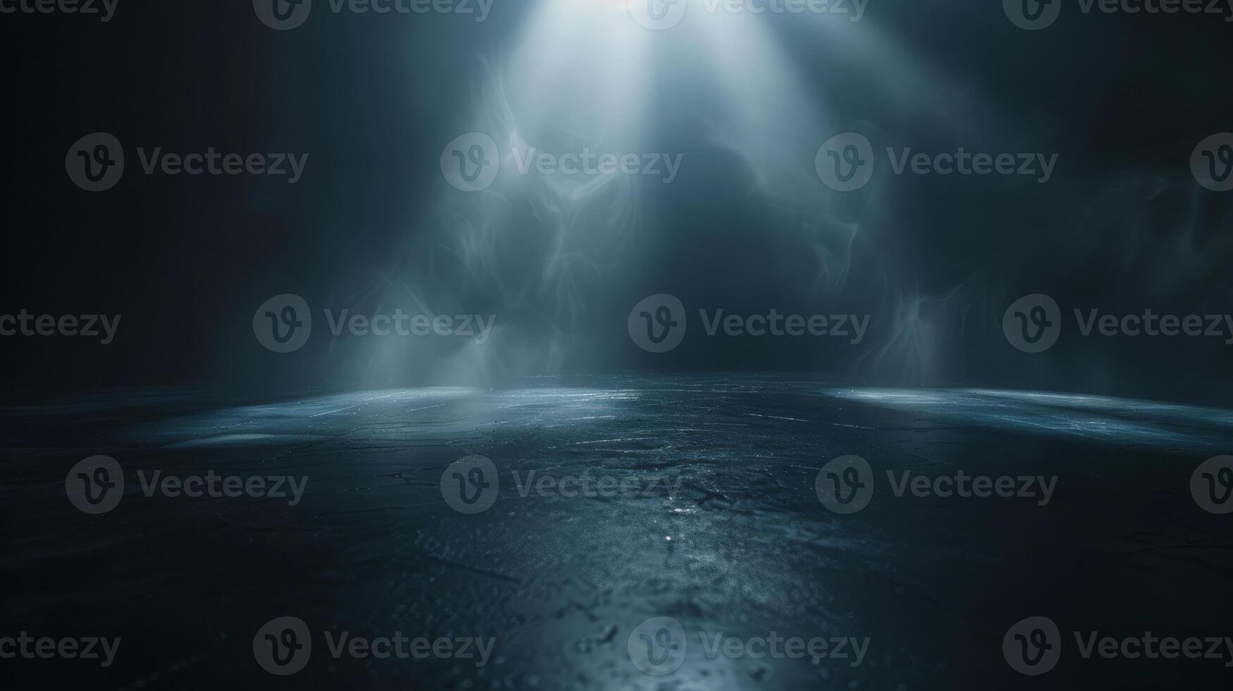 The dark stage shows, dark background, an empty dark scene, neon light, and spotlights. The concrete floor and studio room with smoke float up the interior texture. High quality photo