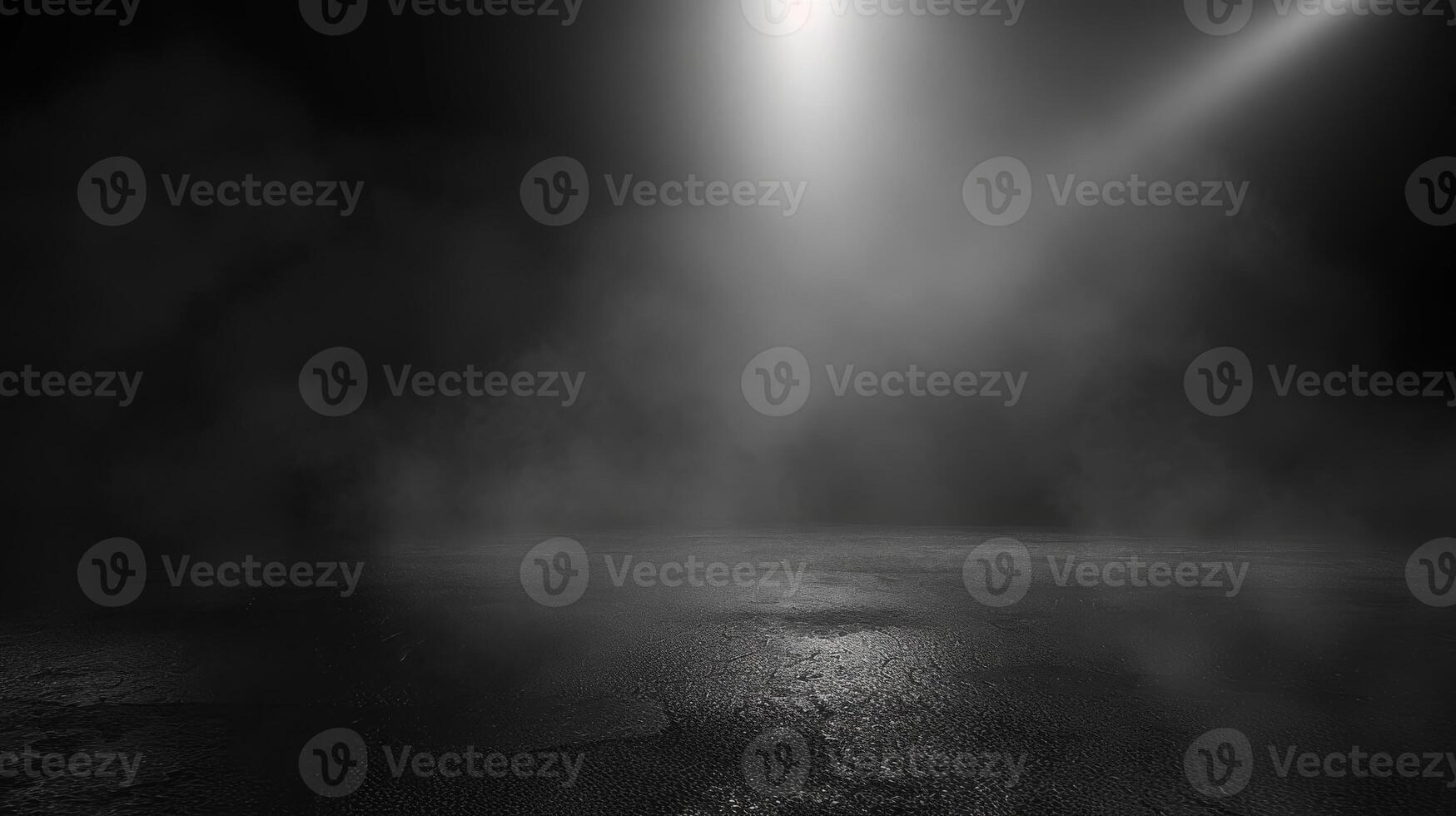 The dark stage shows, dark background, an empty dark scene, neon light, and spotlights. The concrete floor and studio room with smoke float up the interior texture. High quality photo
