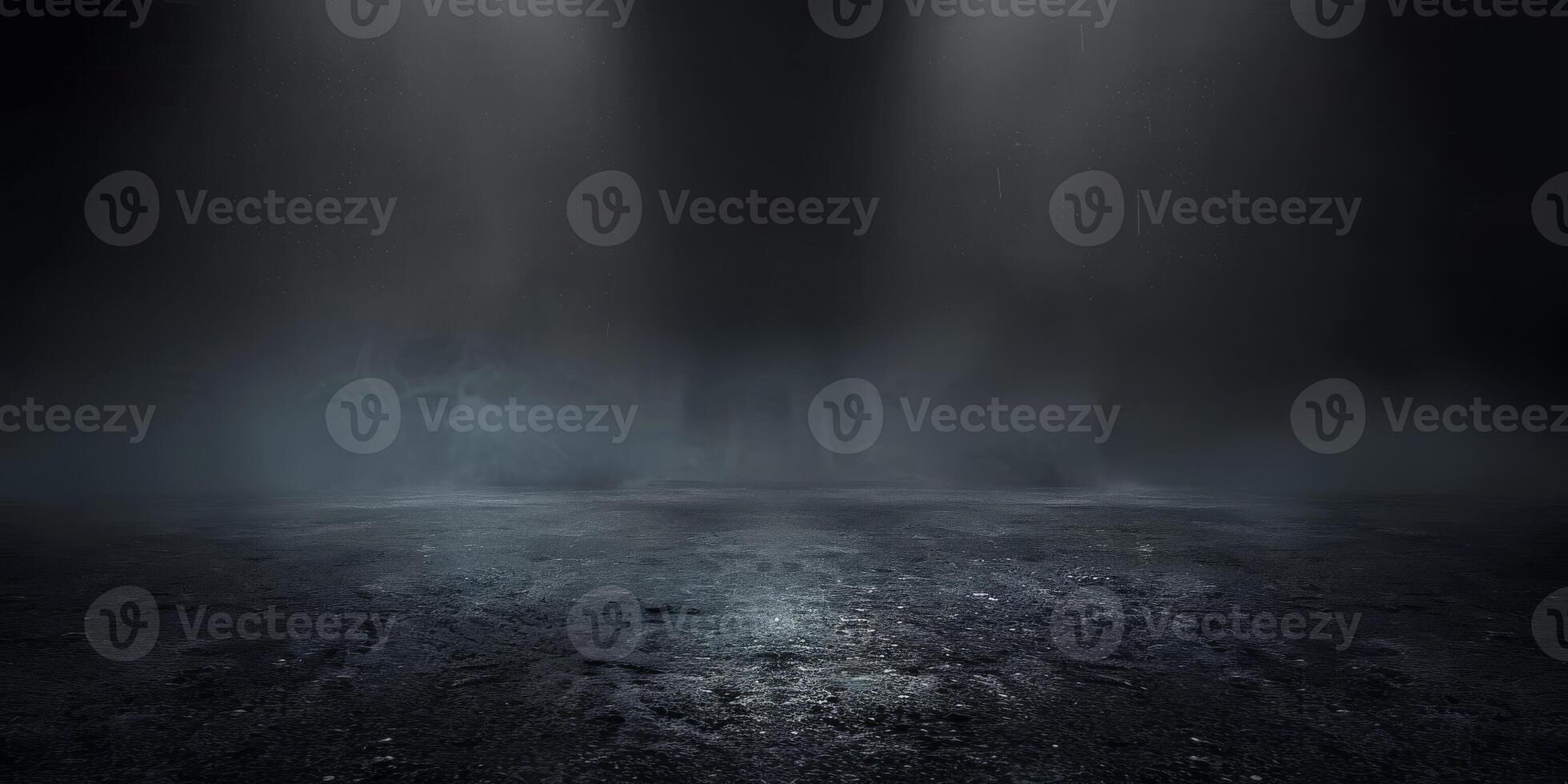 The dark stage shows, dark background, an empty dark scene, neon light, and spotlights. The concrete floor and studio room with smoke float up the interior texture. High quality photo