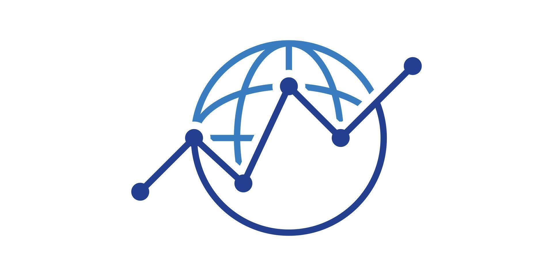 global logo design, internet, financial graphics, growth, logo design icon, symbol, , creative, idea. vector