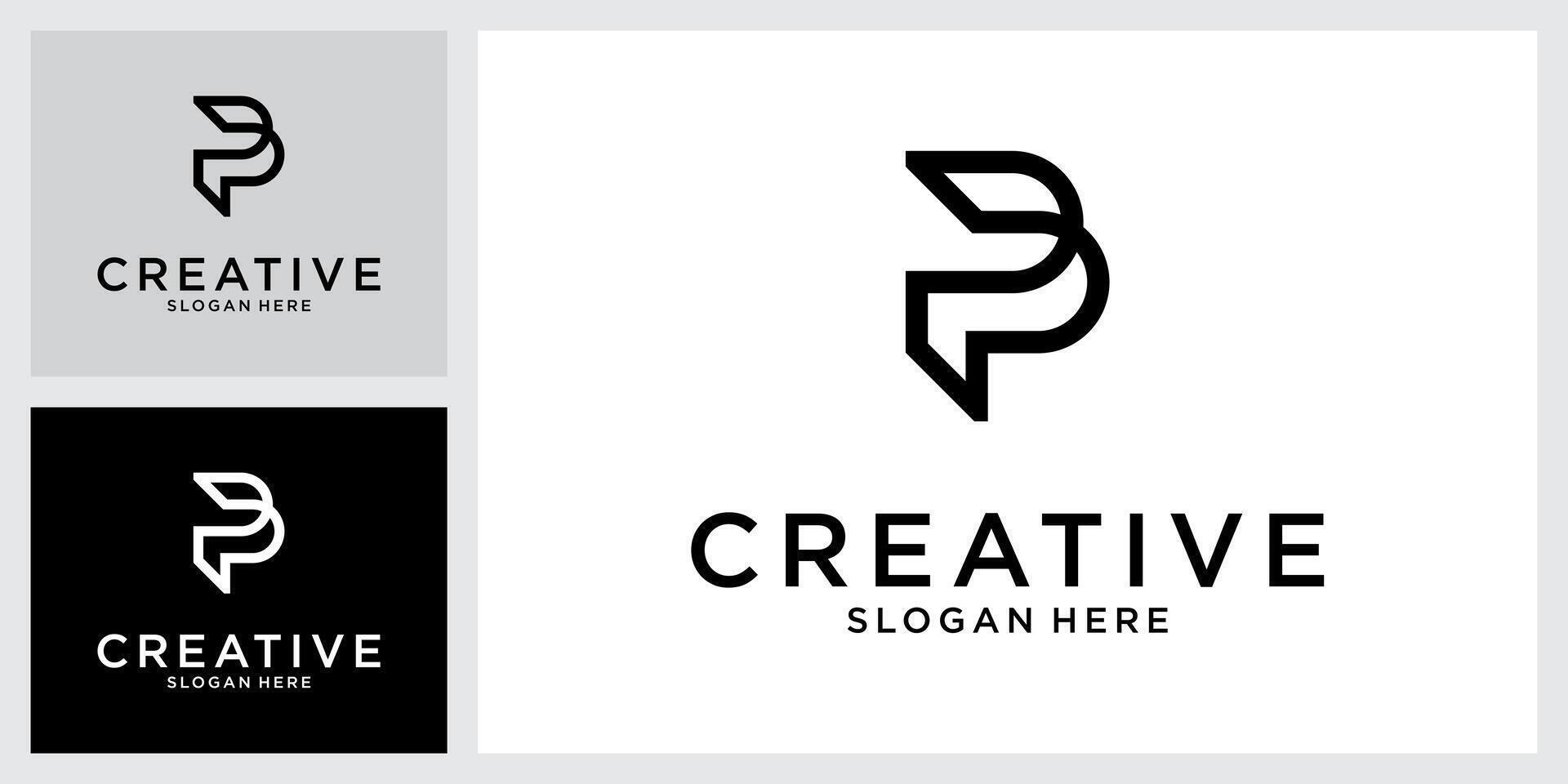 PP or P initial letter logo design vector