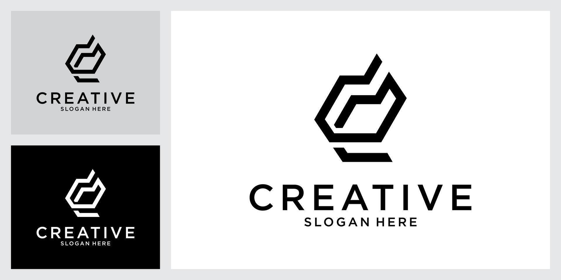 D or DD initial letter logo design vector