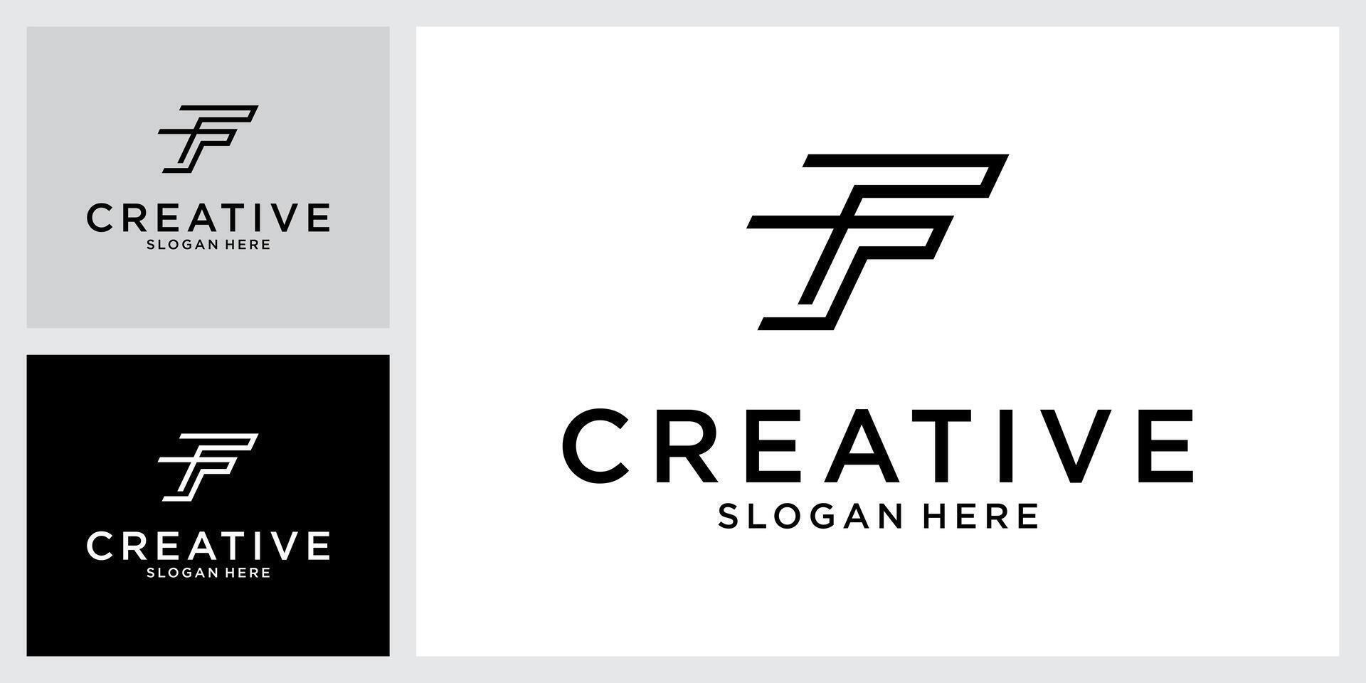FF or F initial letter logo design concept vector
