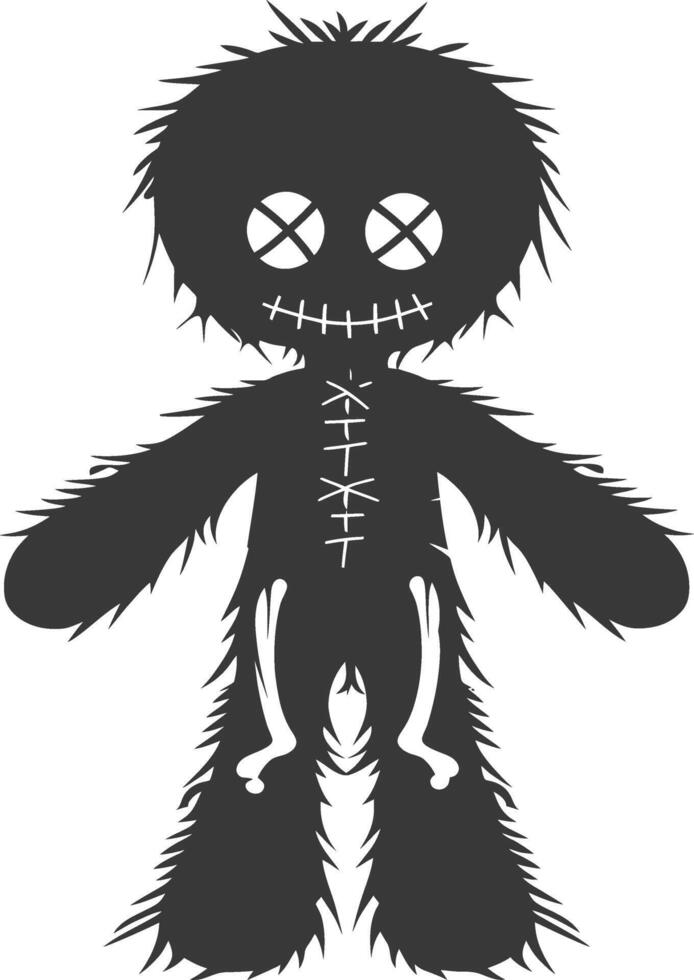 Silhouette voodoo doll black color only vector