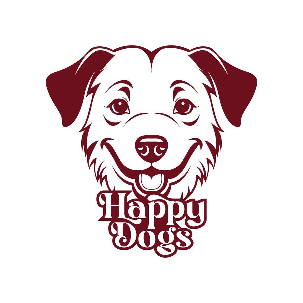 Minimalist dog logo vector