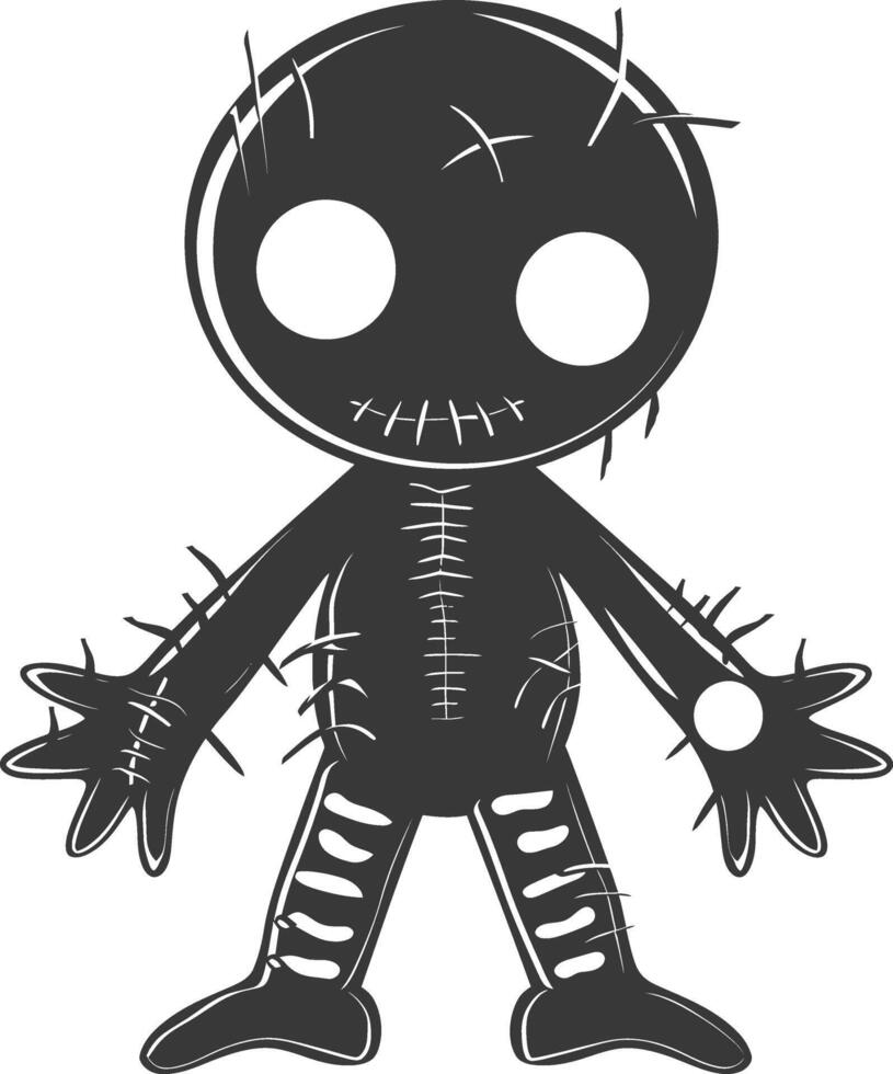 Silhouette voodoo doll black color only vector