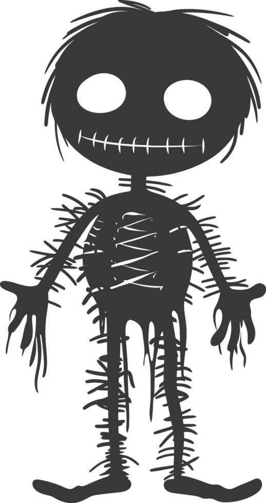 Silhouette voodoo doll black color only vector