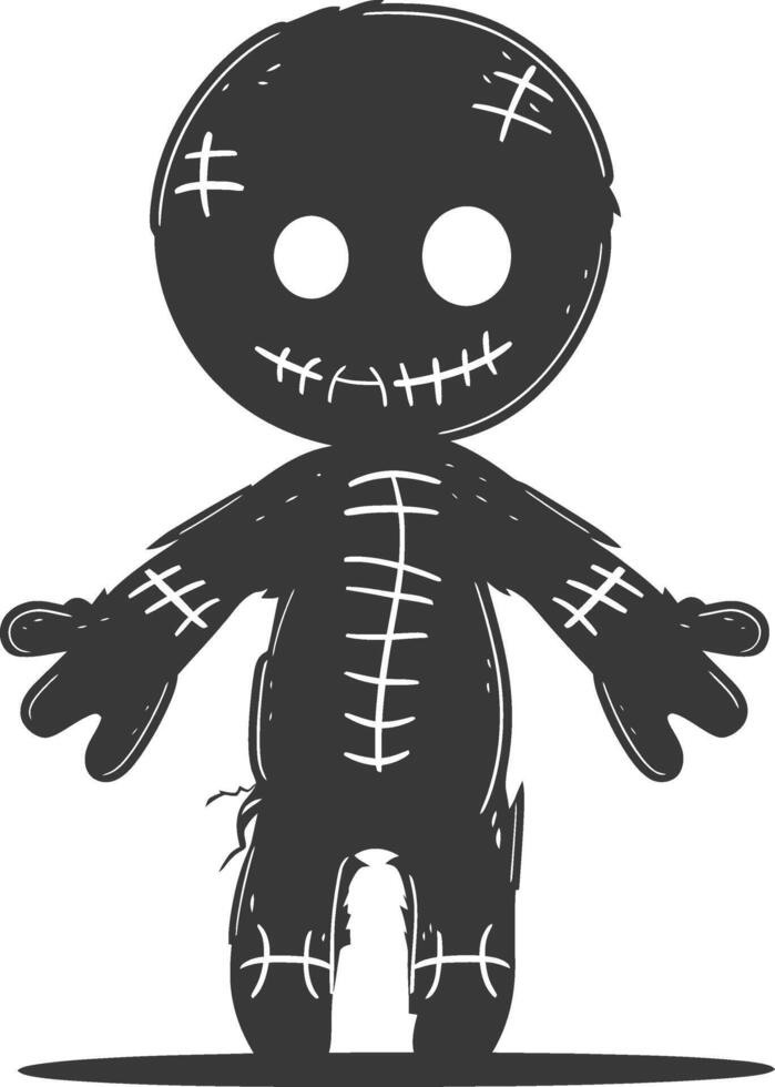 Silhouette voodoo doll black color only vector