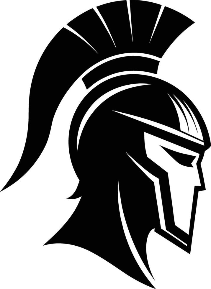 Spartan Helmet Silhouette illustration Perfect for Logos, Branding, Print, Web, Merchandise and Apparel Designs vector