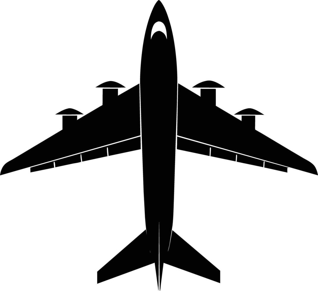Black Airplane Silhouette, Clean Design vector