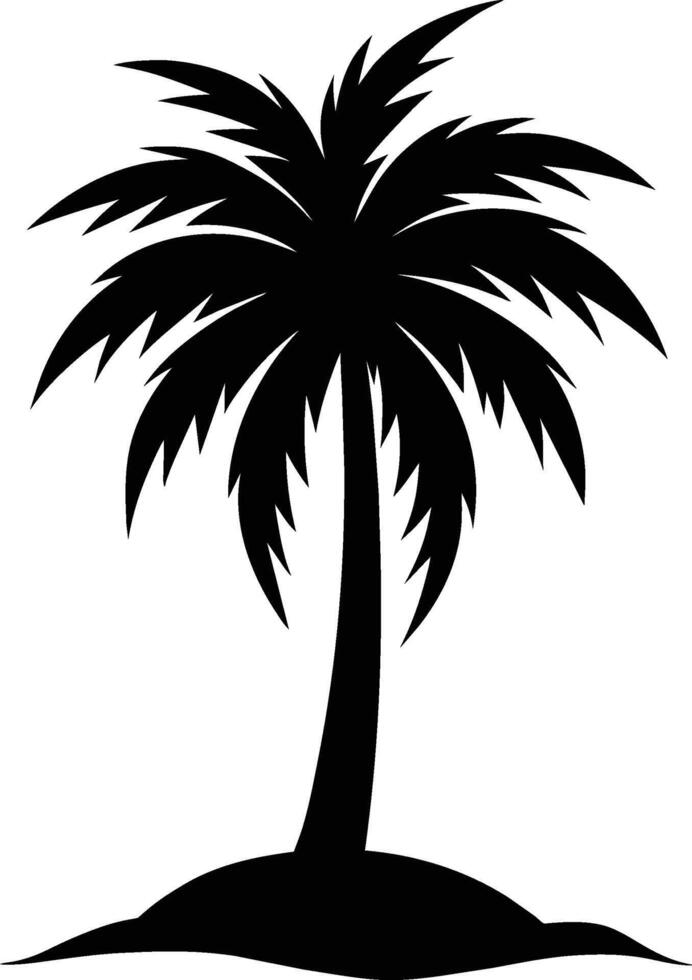 Black Silhouette of Palm Tree Perfect for Designs vector
