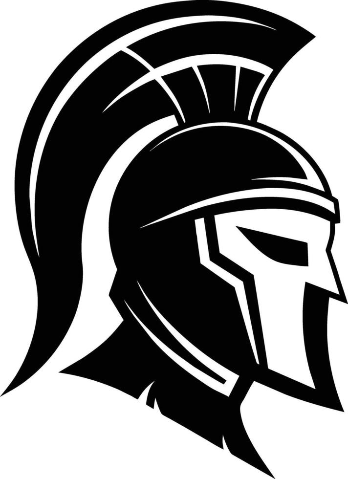 Spartan Helmet Silhouette illustration Perfect for Logos, Branding, Print, Web, Merchandise and Apparel Designs vector
