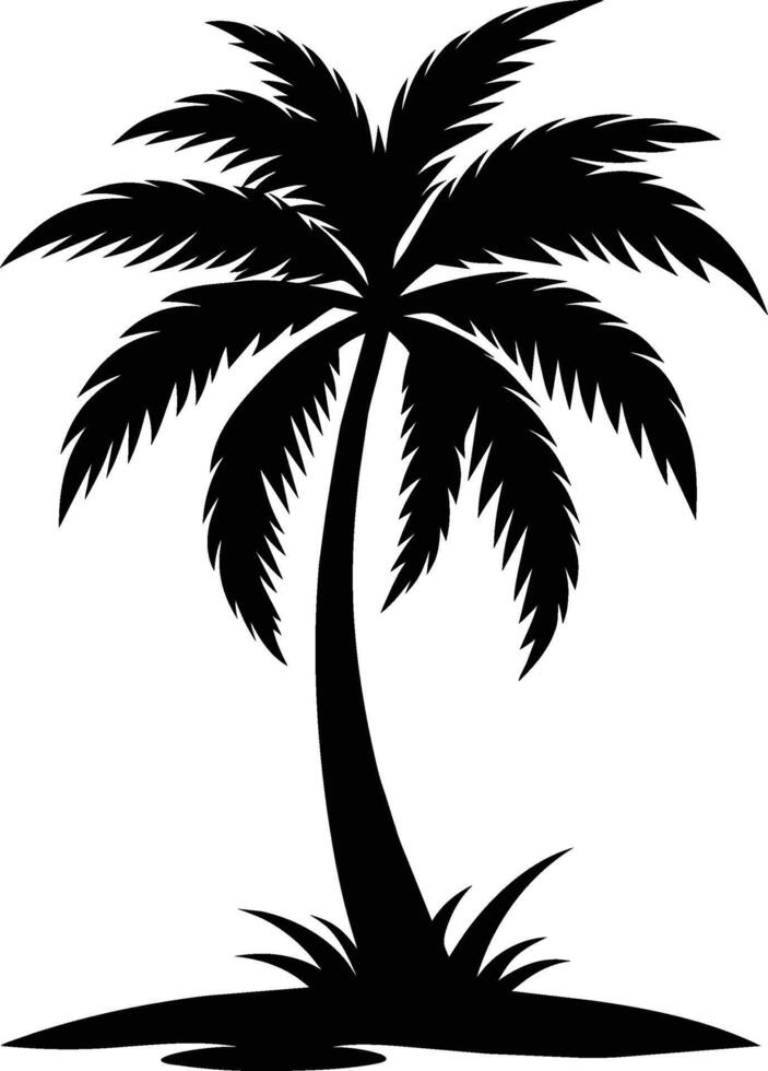 Black Silhouette of Palm Tree Perfect for Designs vector