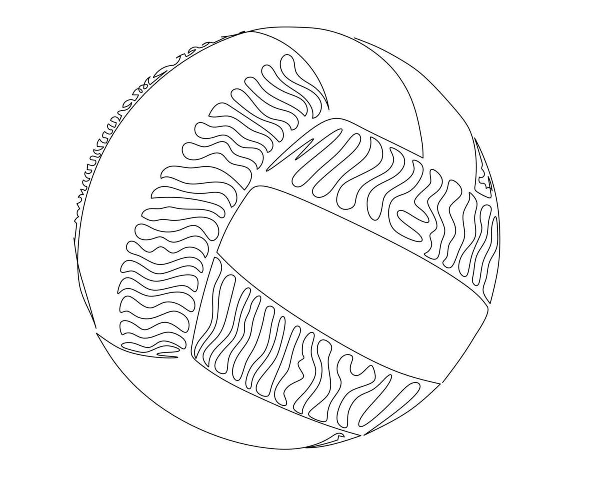 Continuous single line drawing of big volleyball picture. volleyball tournament event . Design illustration vector