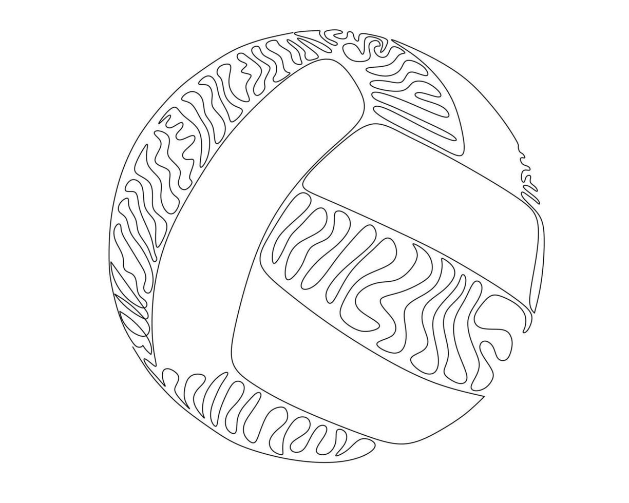 Continuous single line drawing of volleyball image. volleyball tournament event . Design illustration vector