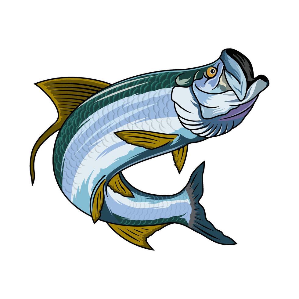 tarpon fishing illustration logo image t shirt vector