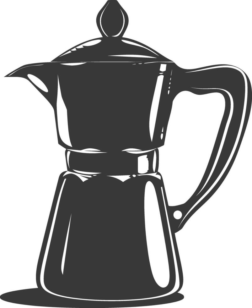 Silhouette coffee pot black color only vector