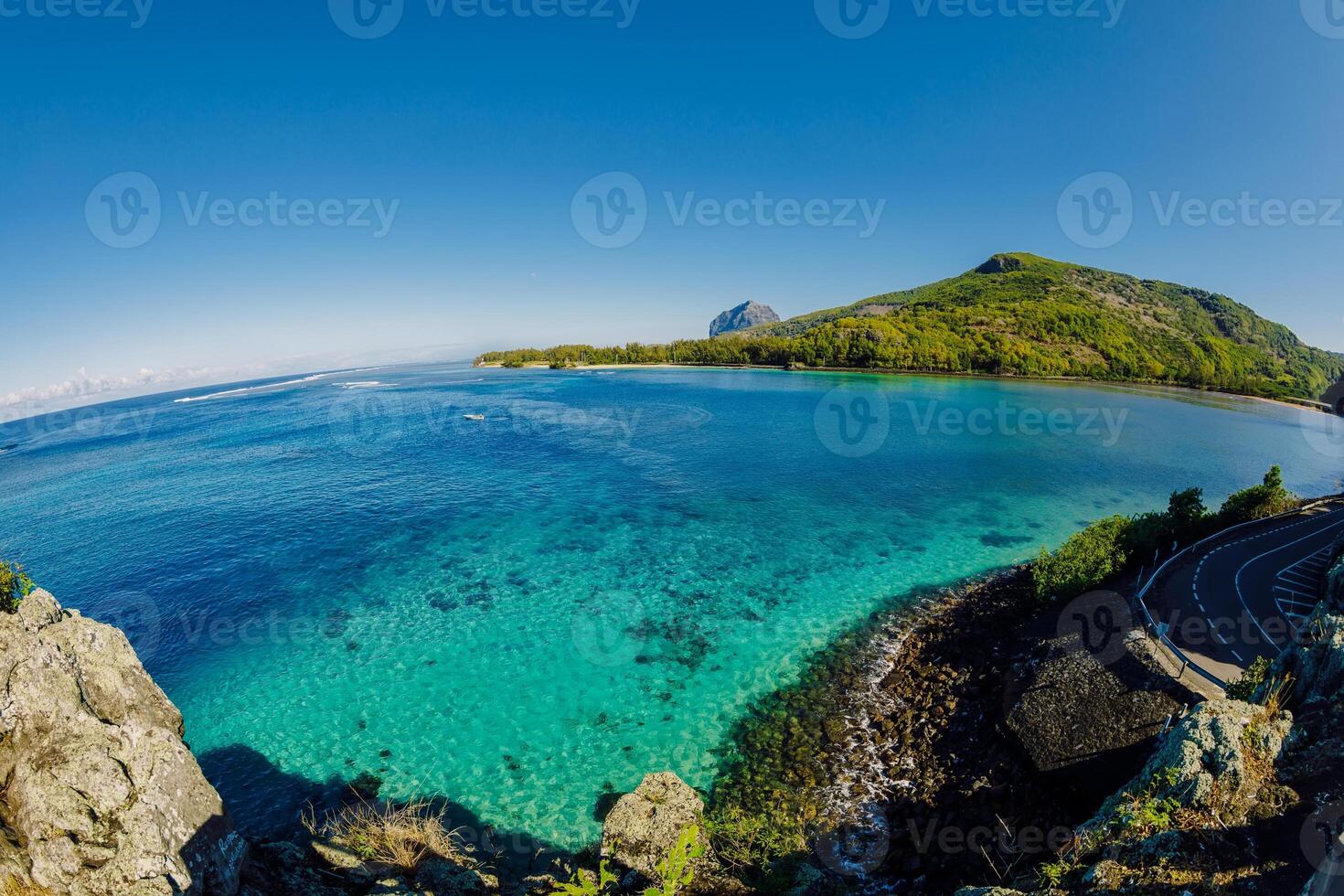 Maconde point with ocean and coastline in Mauritius photo