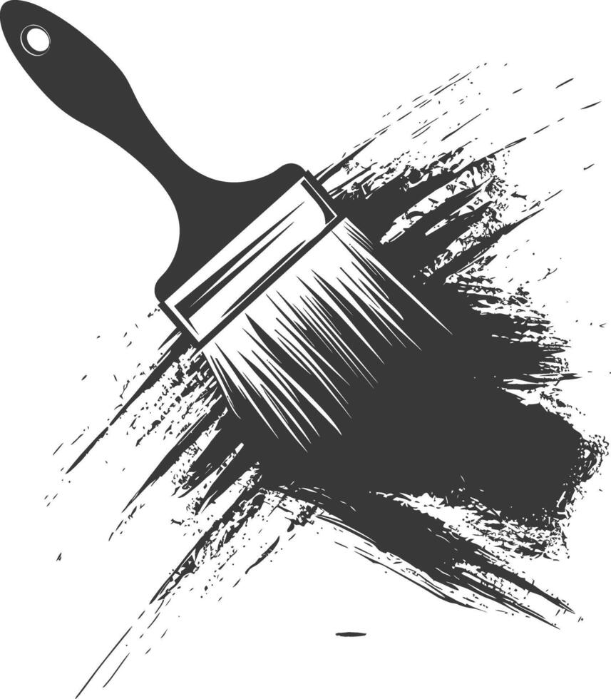 Silhouette brush for painting walls black color only vector