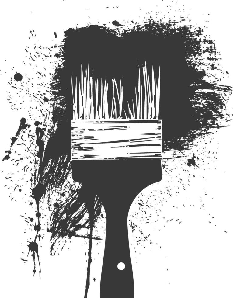 Silhouette brush for painting walls black color only vector