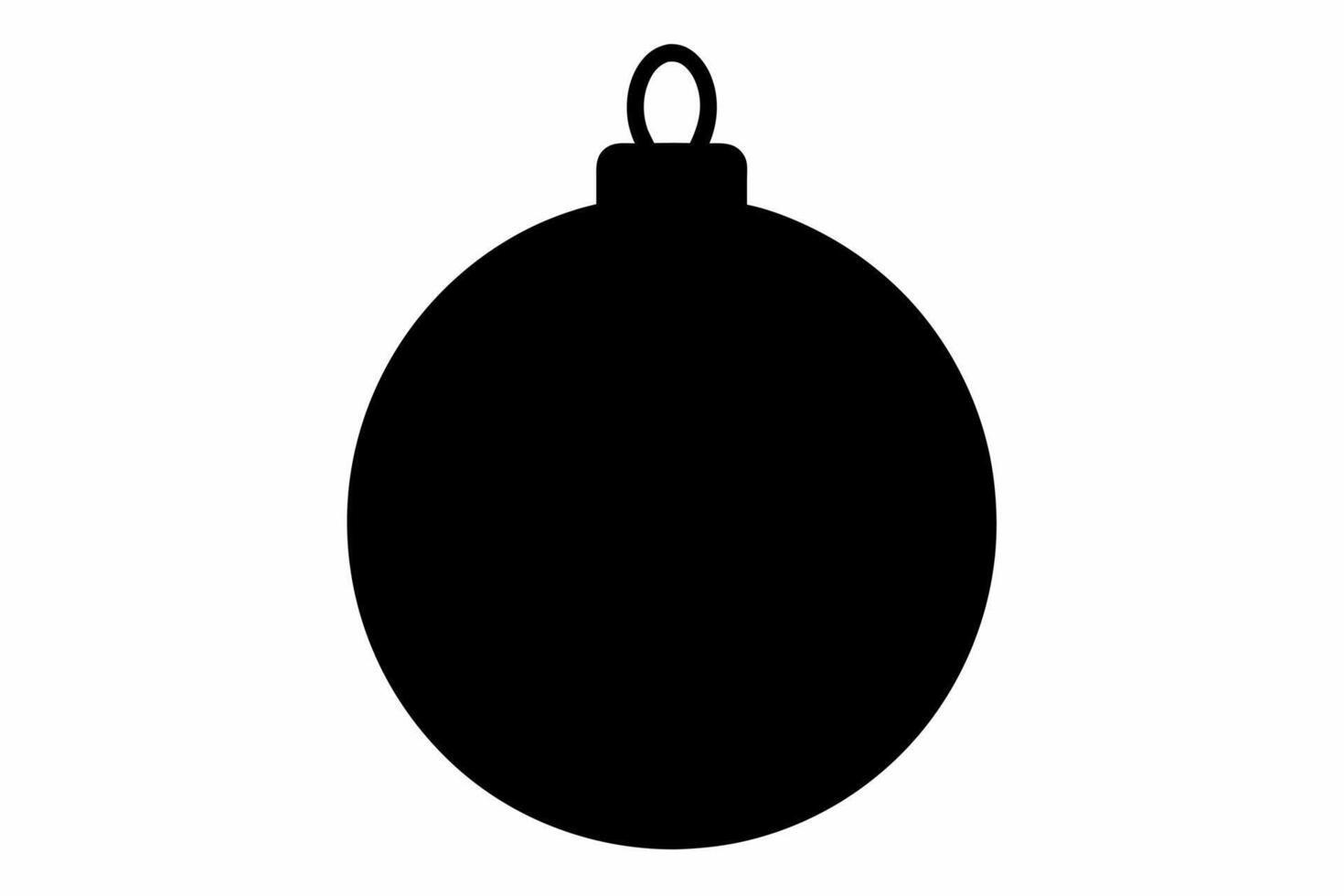 Black and white Christmas ornament isolated on white background. Holiday, decoration, festive season, simple design concept. Black silhouette of Christmas ball isolated on white background vector