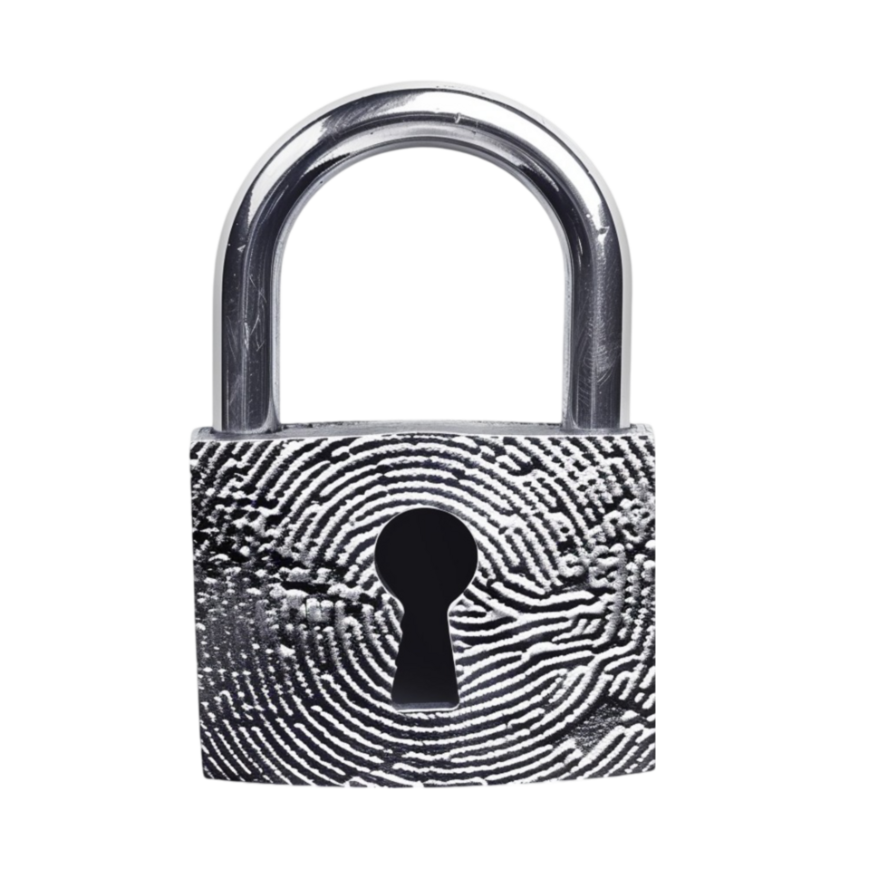 grey fingerprint lock image png