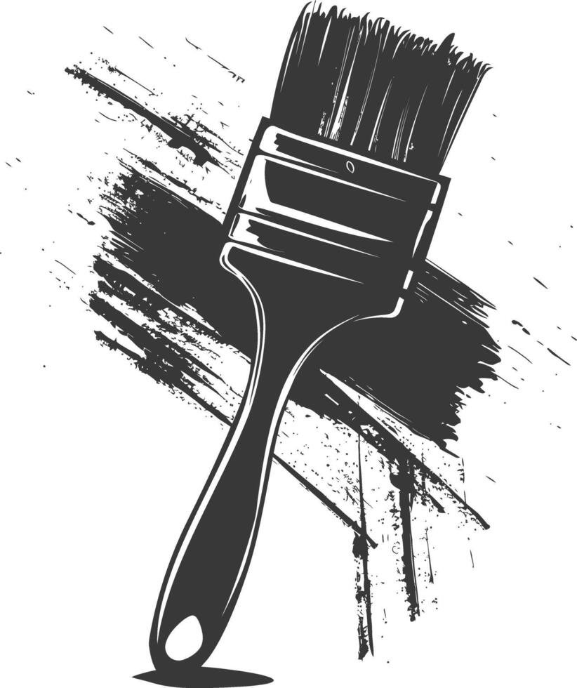 Silhouette brush for painting walls black color only vector
