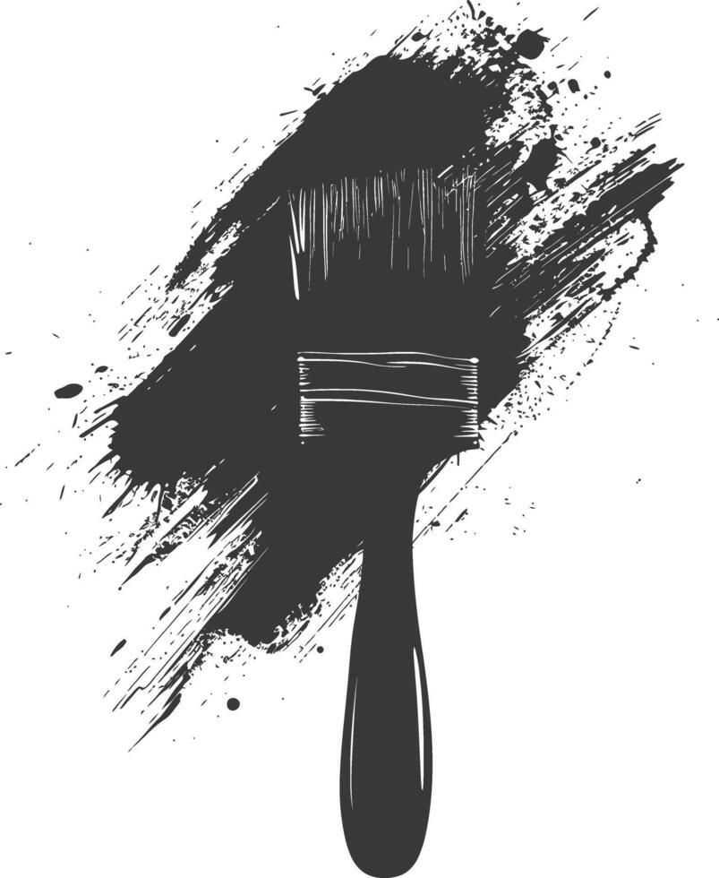 Silhouette brush for painting black color only vector