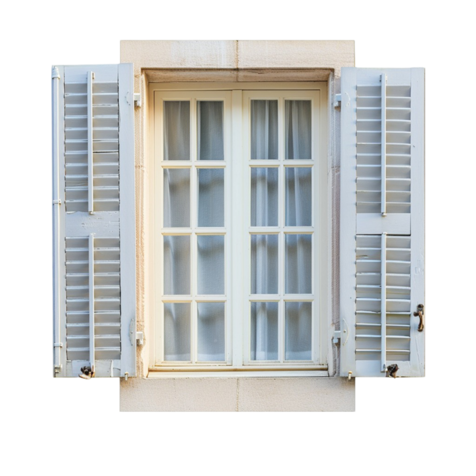 an open window with shutters png