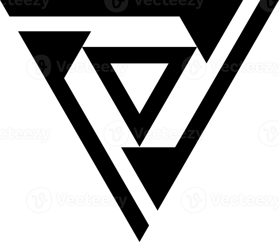 Abstract triangle design element. Decorative geometric pyramid shape, triangular patterned, stylized form png