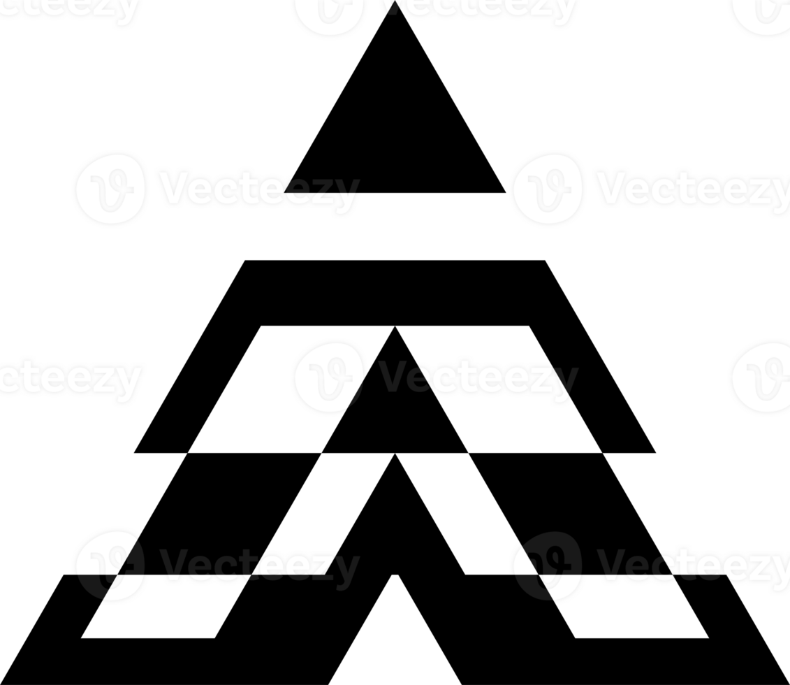 Abstract triangle design element. Decorative geometric pyramid shape, triangular patterned, stylized form png