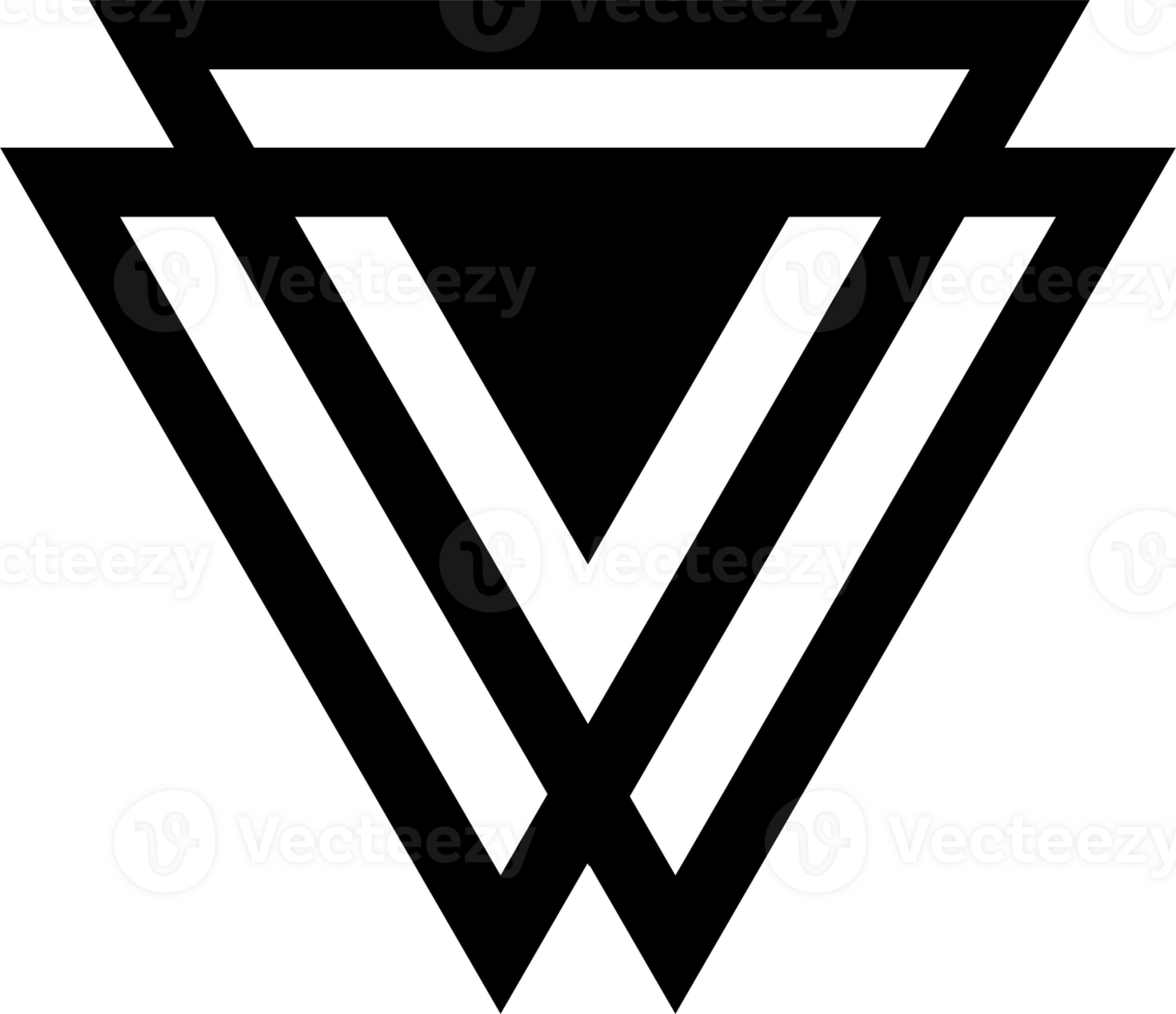 Abstract triangle design element. Decorative geometric pyramid shape, triangular patterned, stylized form png