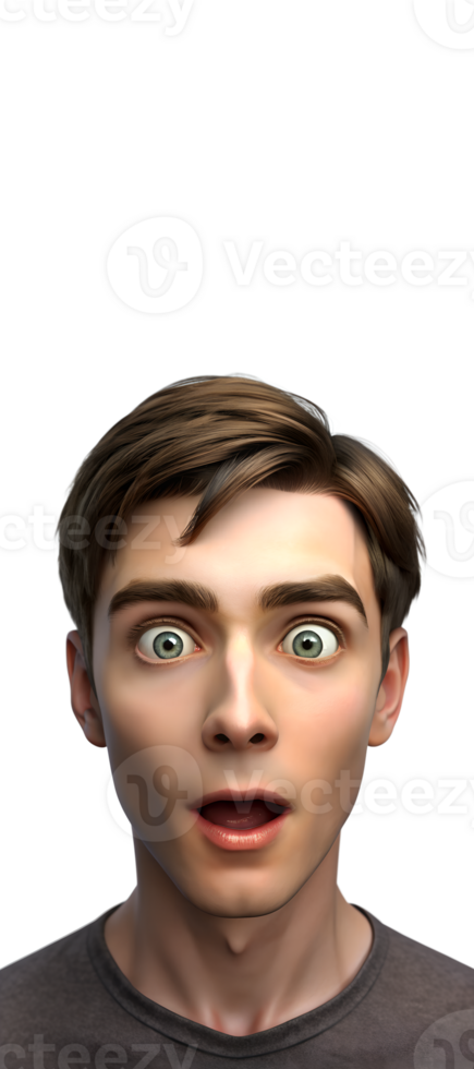 Depict a person with wide eyes, mouth slightly open png