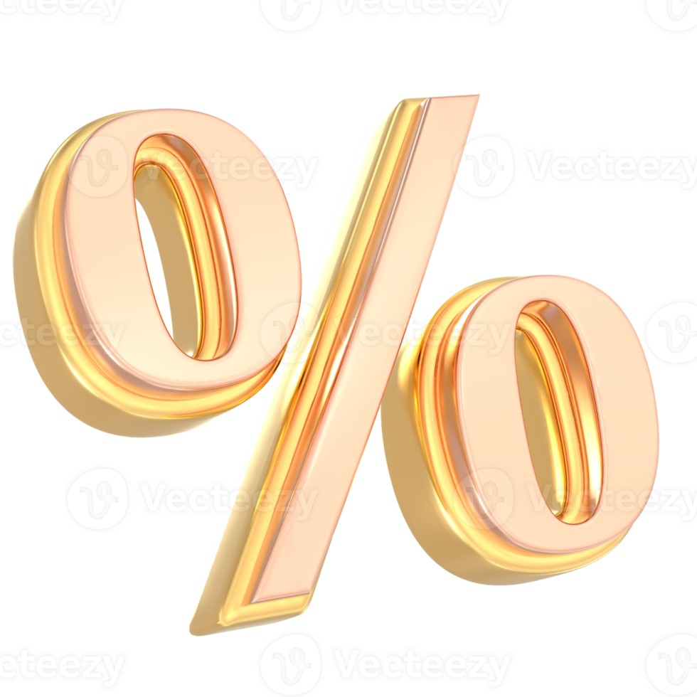Percent Gold 3D png