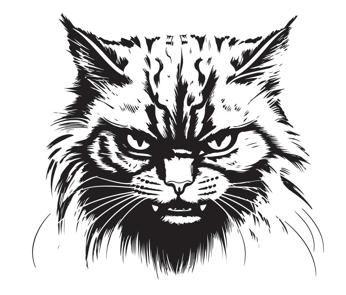 An angry cat vector