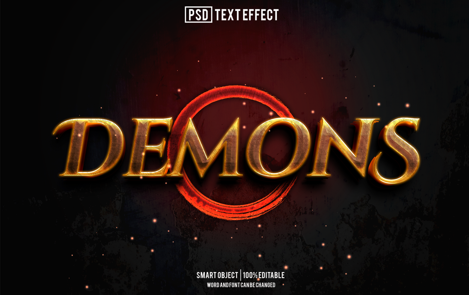 demon text effect, font editable, typography, 3d text psd
