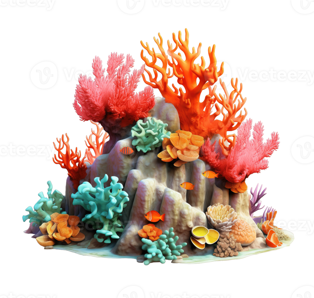 Coral reef isolated on transparent background png