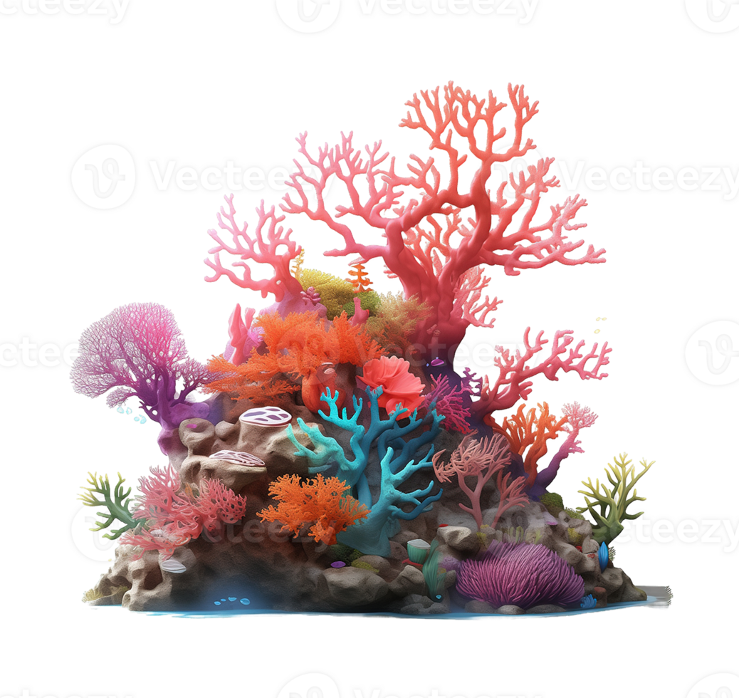 Coral reef isolated on transparent background png