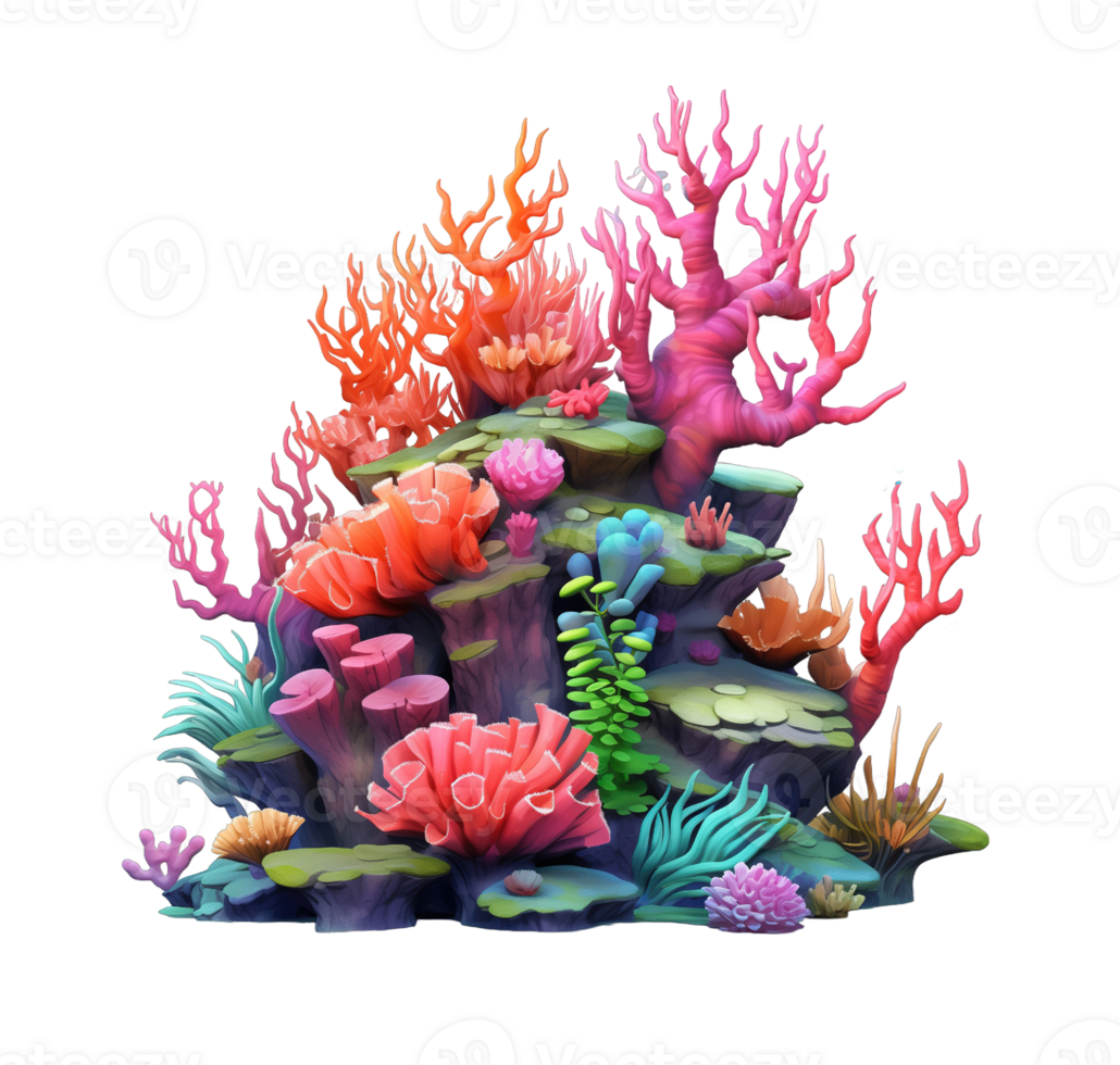 Coral reef isolated on transparent background png