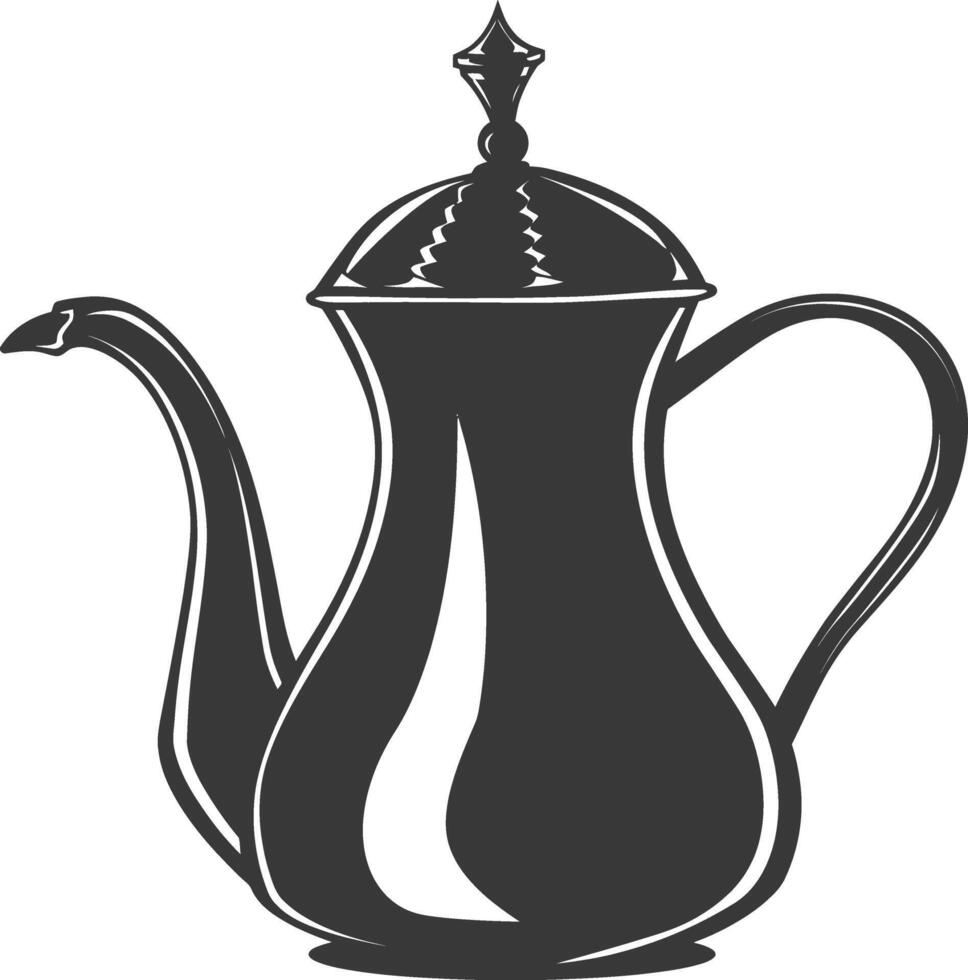 Silhouette coffee pot black color only vector