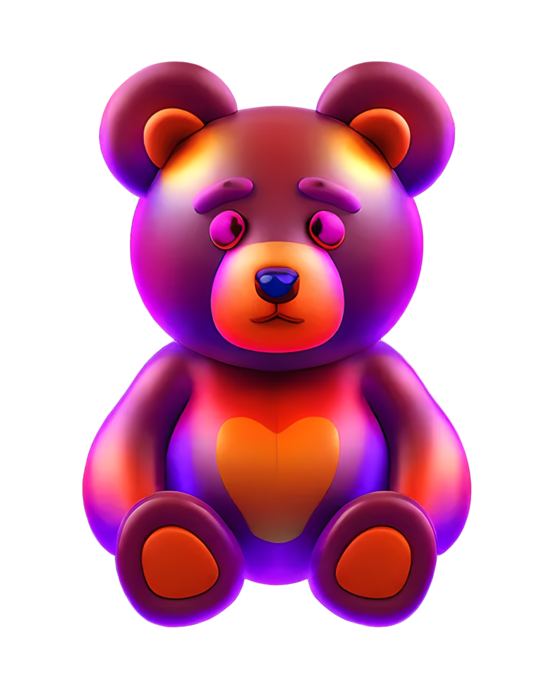 3D Illustration Colorful Teddy Bear png