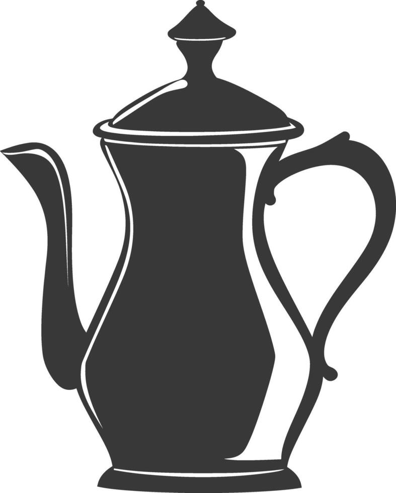 Silhouette coffee pot black color only vector