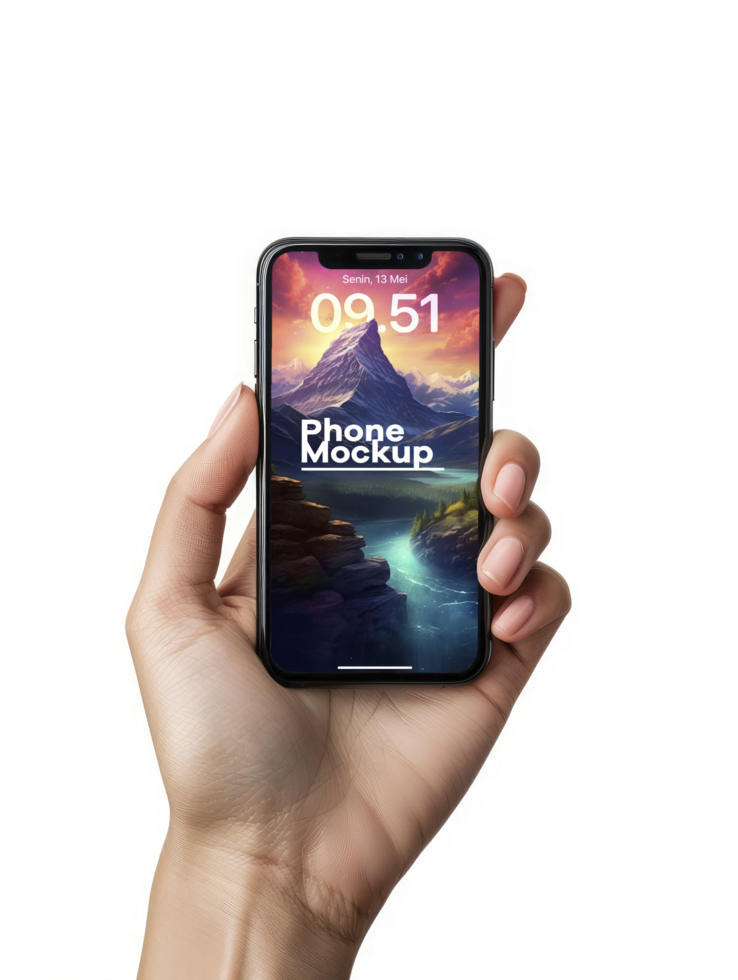 Full screen smartphone mockup design psd
