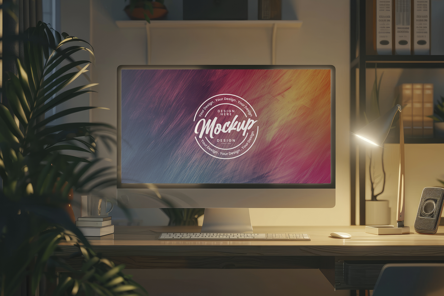 Realistic screen laptop mock up psd
