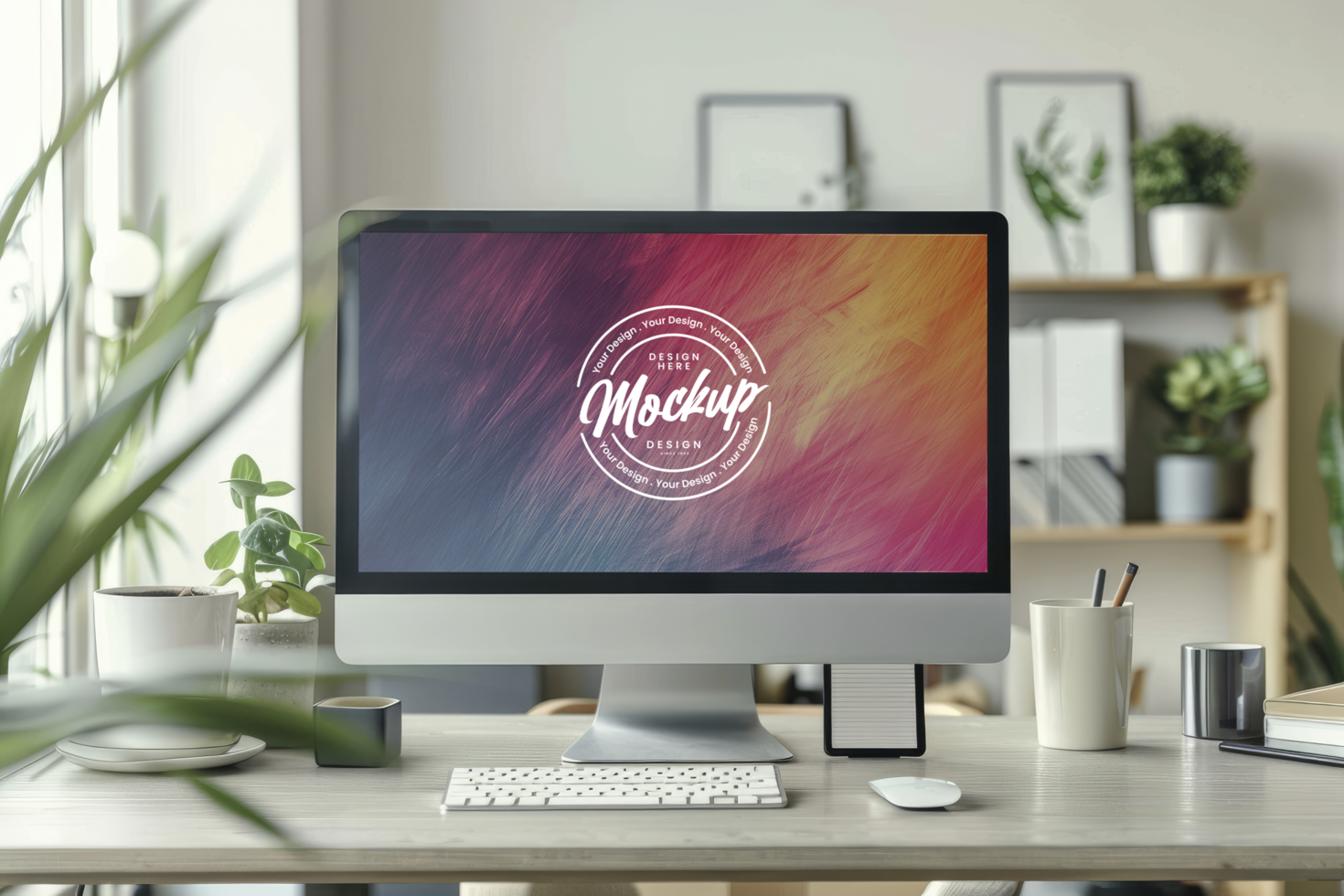 Realistic screen laptop mock up psd